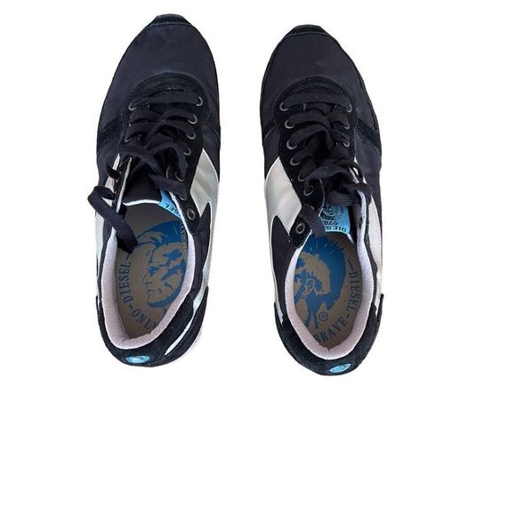 Diesel Womens Black Lace Up Closed Toe Low Top Sneaker Athletic Shoes Size 11 - Picture 7 of 7